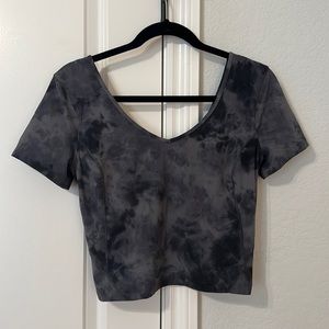 Lululemon grey dye crop top